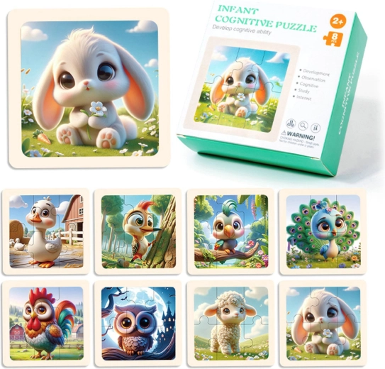 Puzzle in legno fattoria 8 pezzi