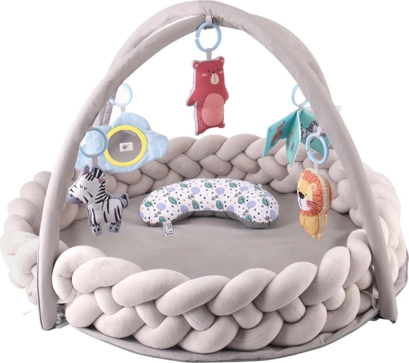 Tappeto sensoriale per bambini con paracolpi intrecciato e palestrine TinyMini