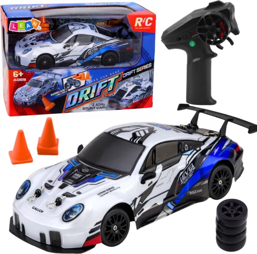 Auto RC da drift 1:24, 2.4 GHz, 4WD, LED – blu