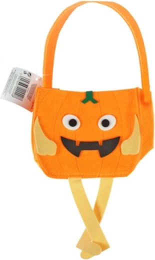 Cestino di feltro di Halloween a forma di zucca