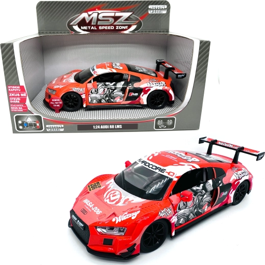 Modello in metallo Audi R8 LMS con luci e suoni in scala 1:24
