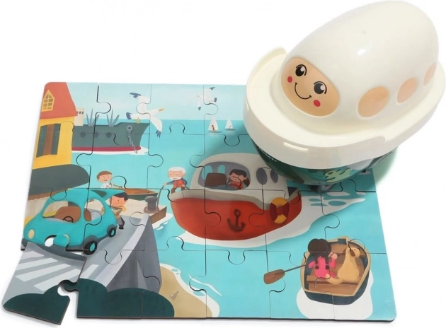 Top Bright puzzle in legno con giocattolo barca, 24 pezzi