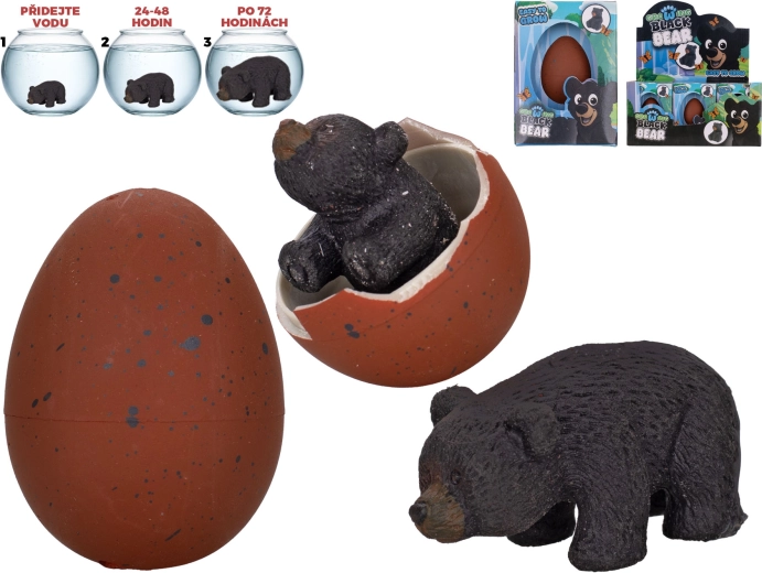 Orso nero che si schiude e cresce – ovetto interattivo da immergere in acqua
