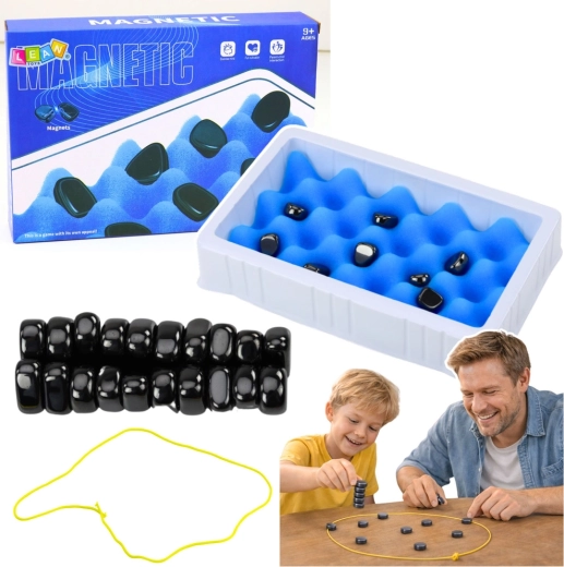 Gioco di abilità magnetico con pietre, 40 pezzi con tappetino di gioco