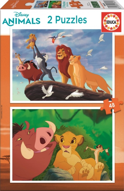 Puzzle EDUCA – IL RE LEONE, 2×48 pezzi
