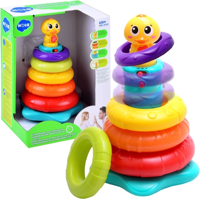 Piramide impilabile interattiva con paperella, suoni e luci