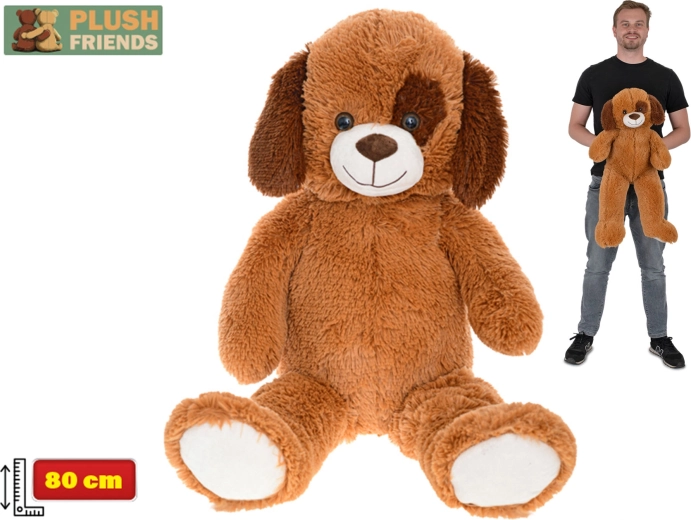 Plush Friends grande cane di peluche 80 cm marrone scuro