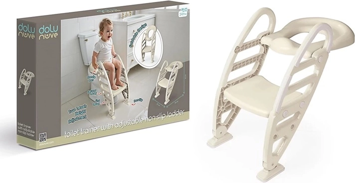 Riduttore WC Dolu con scaletta regolabile, beige