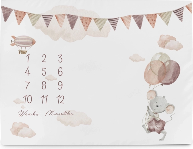 Ceba Baby tappetino milestone per foto Basic Mouse 92 × 72 cm