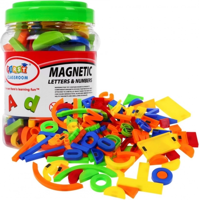 Set di lettere, numeri e forme magnetiche colorate 128 pezzi