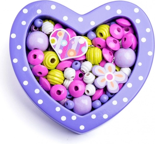 Piccole perline viola a forma di cuore