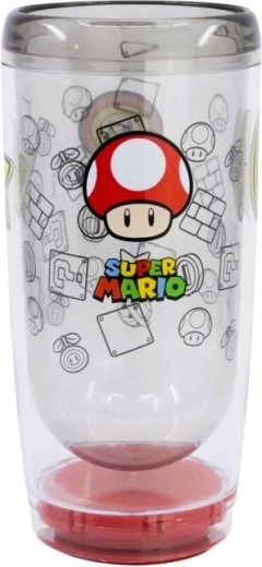 Bicchiere grande a doppia parete Stor Super Mario con Smartgrip anti-ribaltamento - 1 pezzo