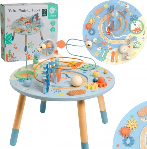 Tavolino di Attività di Legno Vita Marina - Musicale ed Educativo
