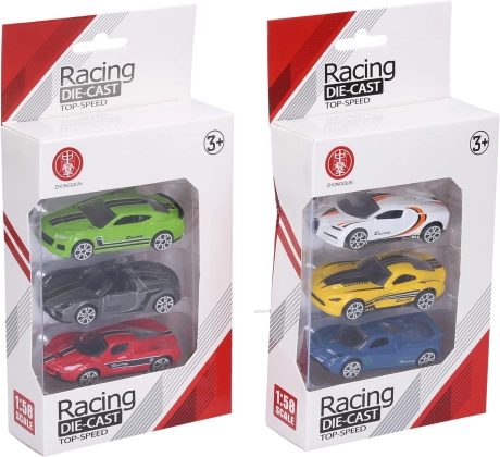 Set di macchinine in metallo 3 pz 7 cm