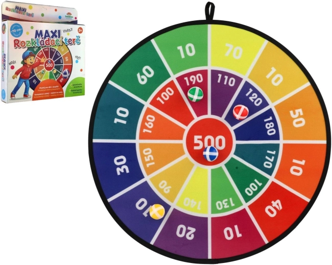 Maxi bersaglio pieghevole in velcro 70 cm + 4 palline