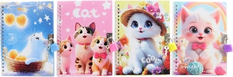 Diario con lucchetto a forma di gattino