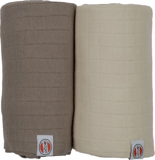 Lodger swaddler solid, set da 2 pz 110 × 110 cm birch/buffalo