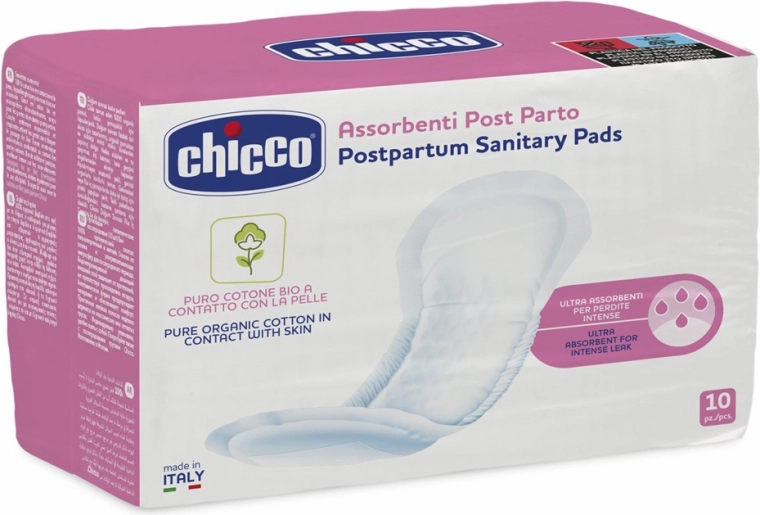 Chicco assorbenti post parto in cotone biologico 10 pz