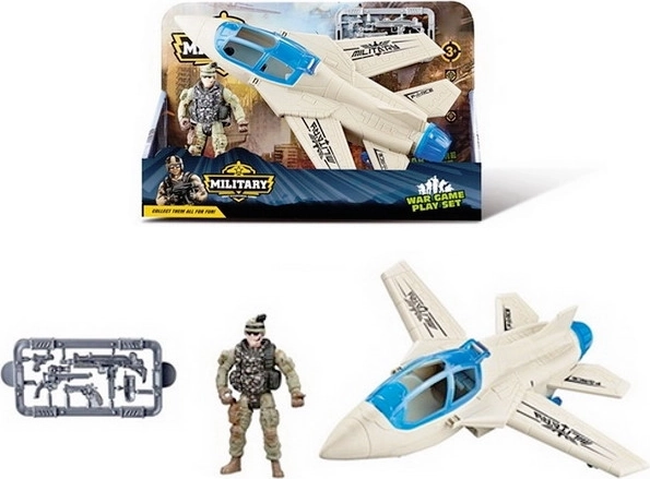 Set militare con aereo, personaggio e armi
