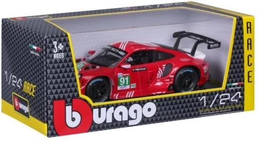 Modello in metallo di auto Bburago Porsche 911 RSR LM 2020 in scala 1:24