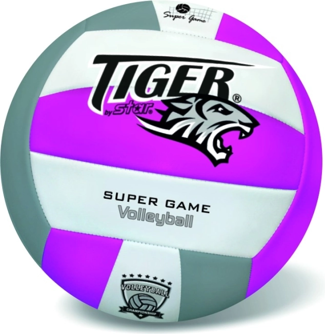 Pallone da pallavolo in pelle Fluo Tiger viola, misura 5