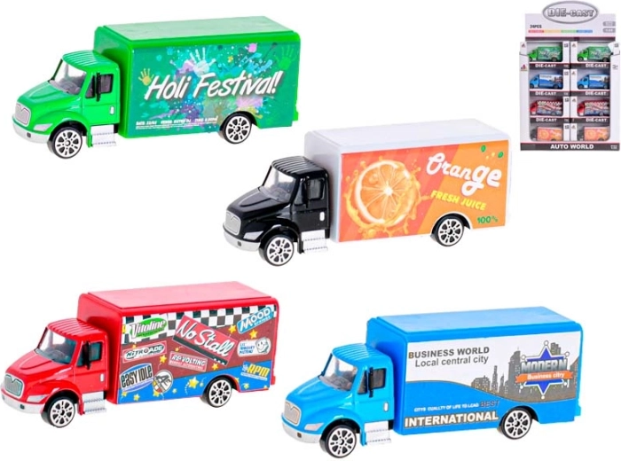 Camioncino in metallo 9,5 cm 1:55, ruote libere, 4 colori