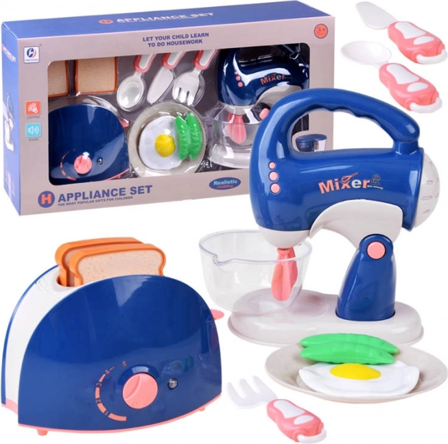 Set cucina per bambini con frullatore e tostapane