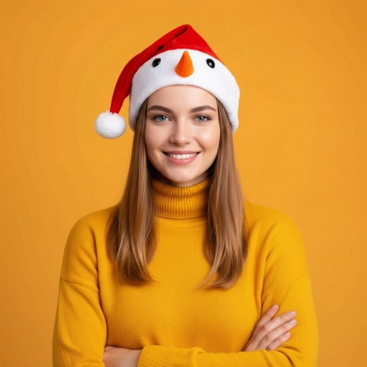 Cappello natalizio da Babbo Natale con motivo pupazzo di neve