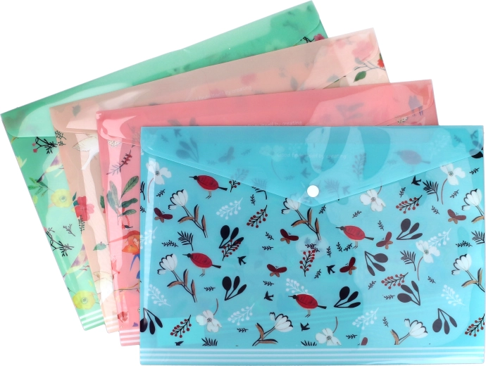 Cartellina con bottone a pressione 26 × 36 cm Fiori