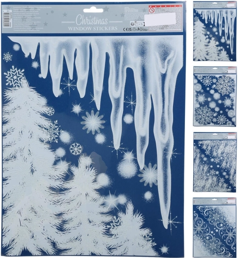 Decorazioni natalizie autoadesive per finestra 42 × 30 cm – mix di motivi