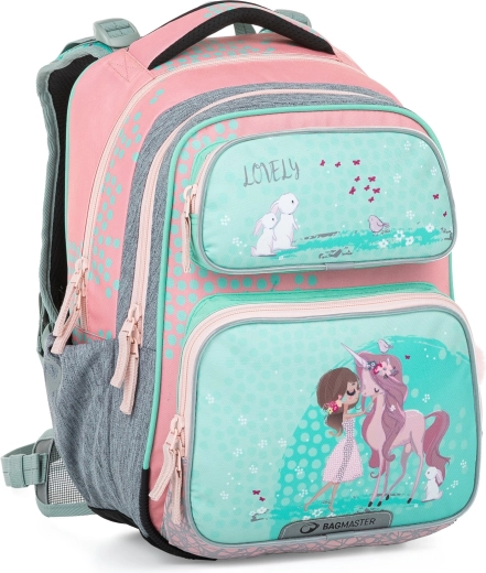 Bagmaster zaino scolastico dopi 23 b unicorno e coniglietti