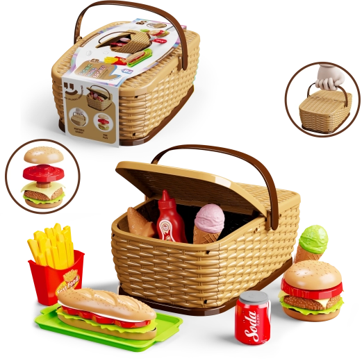 Cestino da picnic per bambini con set hamburger