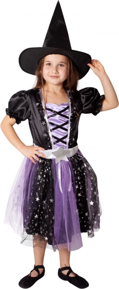 Costume da strega per bambina nero‑viola (S)