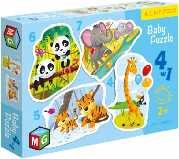 Puzzle per bambini 4in1 Animali selvatici