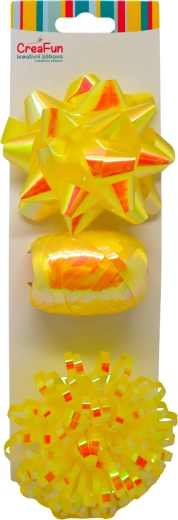 Set regalo dorato con effetto arcobaleno lucido – nastro 10 m e 2 fiocchi