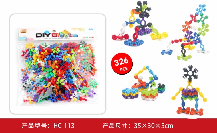 Mega set di mattoncini da costruzione colorati a forma di fiore 326 pezzi
