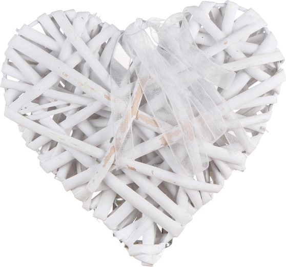 Cuore decorativo bianco 15 × 15 cm