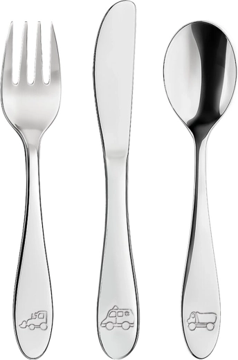 Set di posate per bambini in acciaio inox Auto (3 pz)