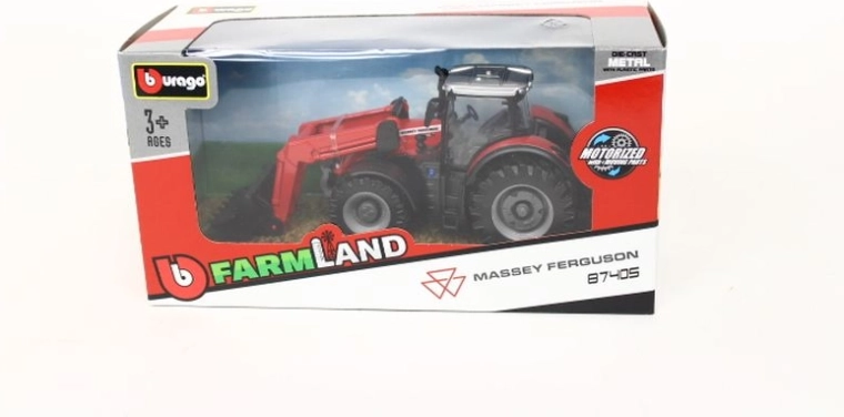 Trattore Bburago Farm Massey Ferguson 8740S con caricatore frontale 10 cm
