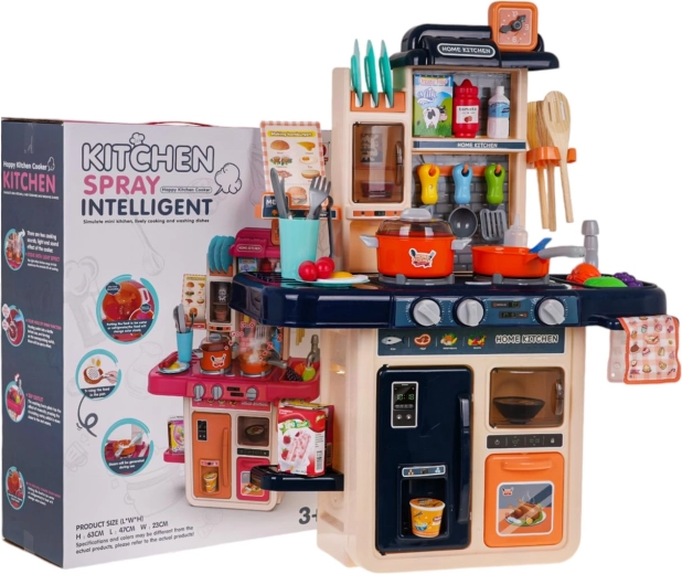Cucina giocattolo con luci, suoni, acqua corrente e vapore, 42 pezzi