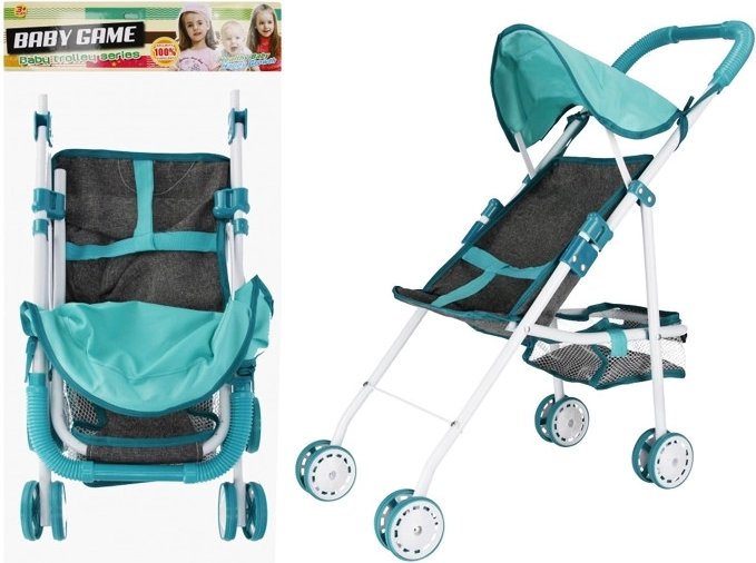 Passeggino blu per bambola - 1 pezzo