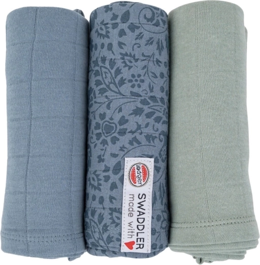 Lodger swaddler Flower tribe ocean – set da 3 pezzi 70 × 70 cm