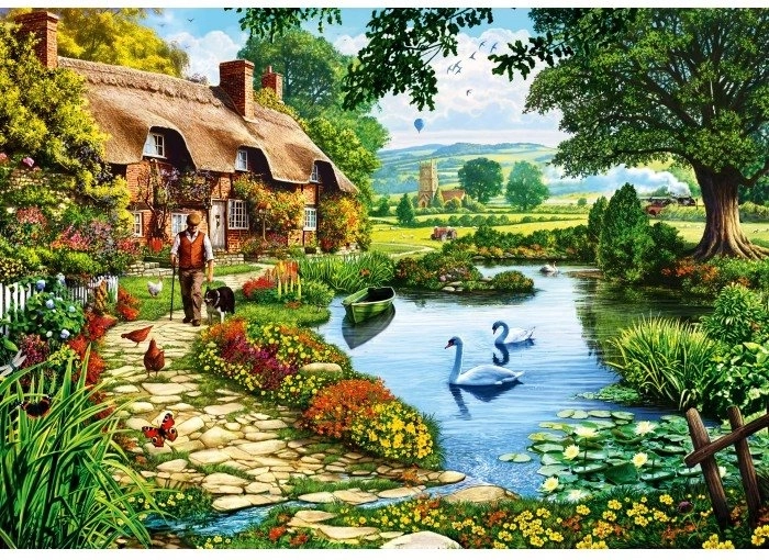 Puzzle Bluebird Chalet sul lago 500 pezzi