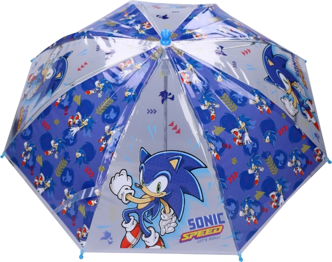 Ombrello per bambini trasparente Sonic Rainy Days, blu