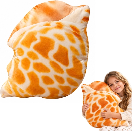 Cuscino di peluche a forma di conchiglia 50 x 40 cm – Beige-arancione