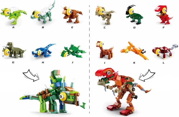 Uovo di dinosauro Sluban – mini set di costruzione dinosauri (1 pz)