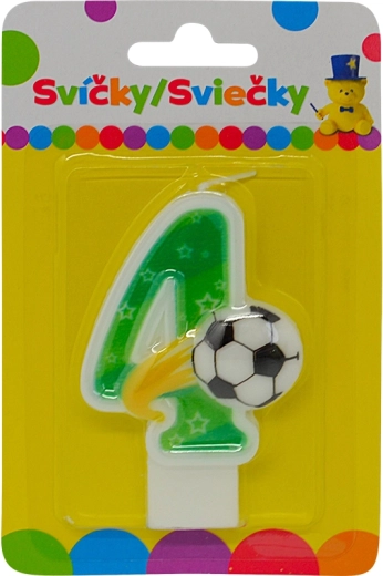 Candela di compleanno numero 4 con pallone