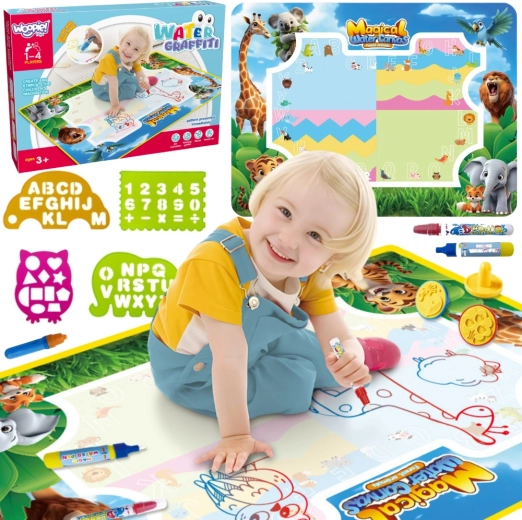 Woopie tappetino per disegnare ad acqua Safari – lettere e numeri