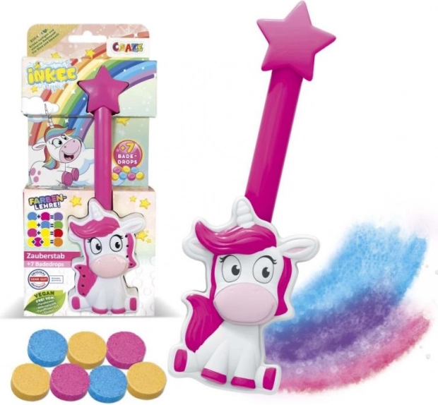 Inkee bacchetta magica – unicorno per gocce frizzanti da bagno