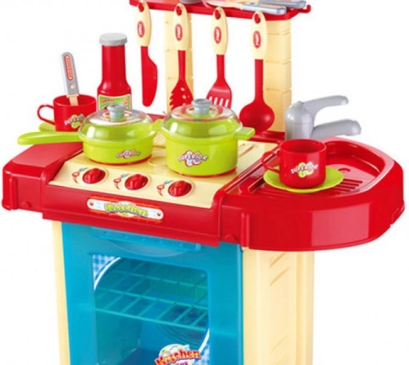 Cucina giocattolo per bambini con forno, luci, suoni e accessori